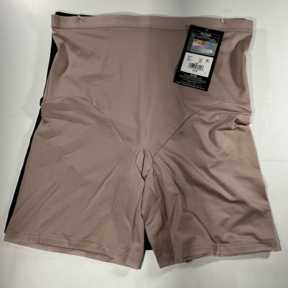 Maidenform Shaping Shorty 2-Pack Firm Control Tummy Smoothing XL/XG Black Beige